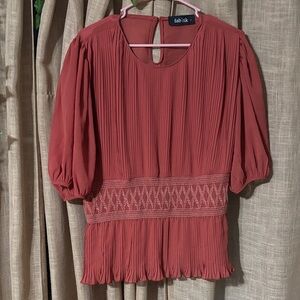 Fab'rik Women's Terracotta Pleated Blouse